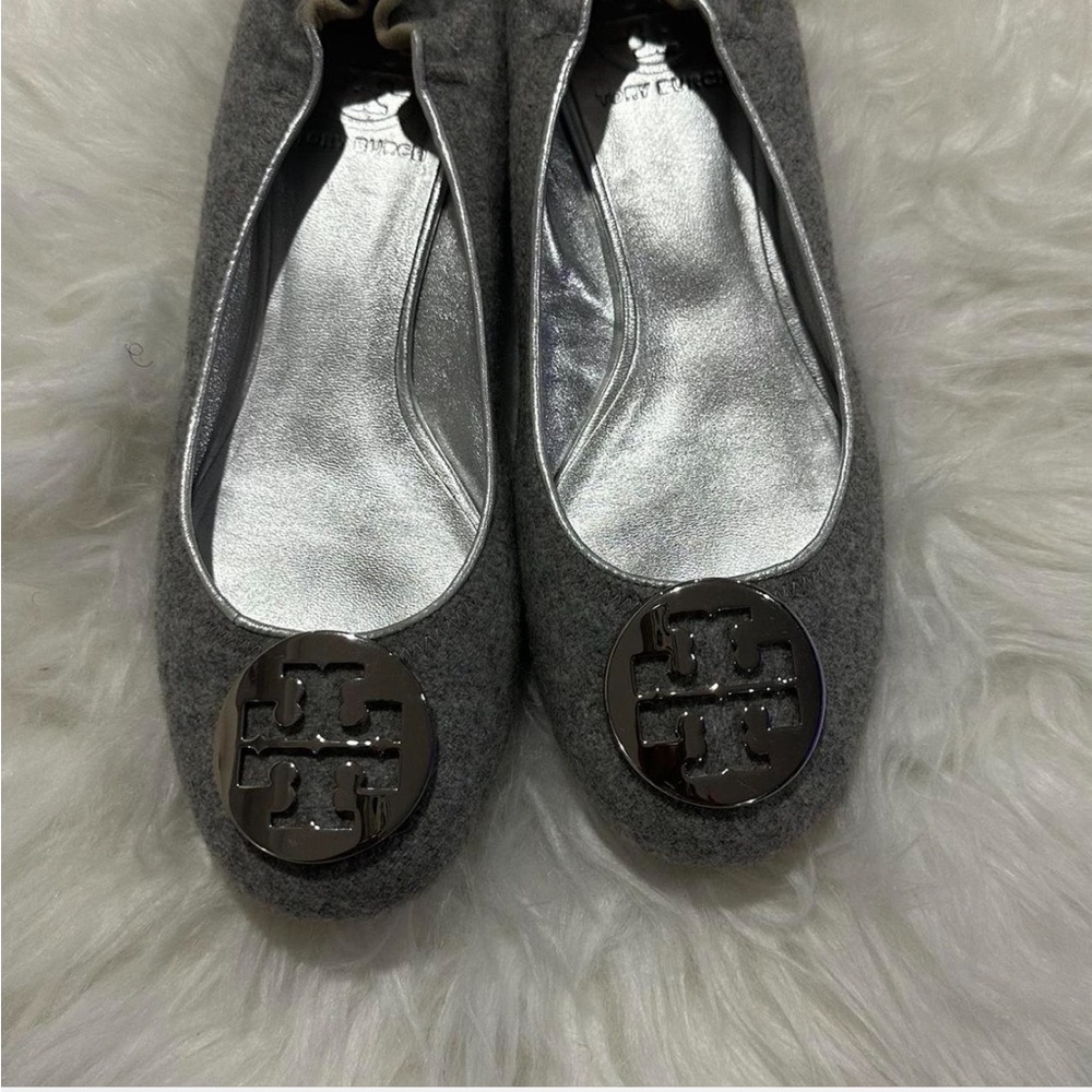 Tory Burch Limited Edition Silver Ballet Flats